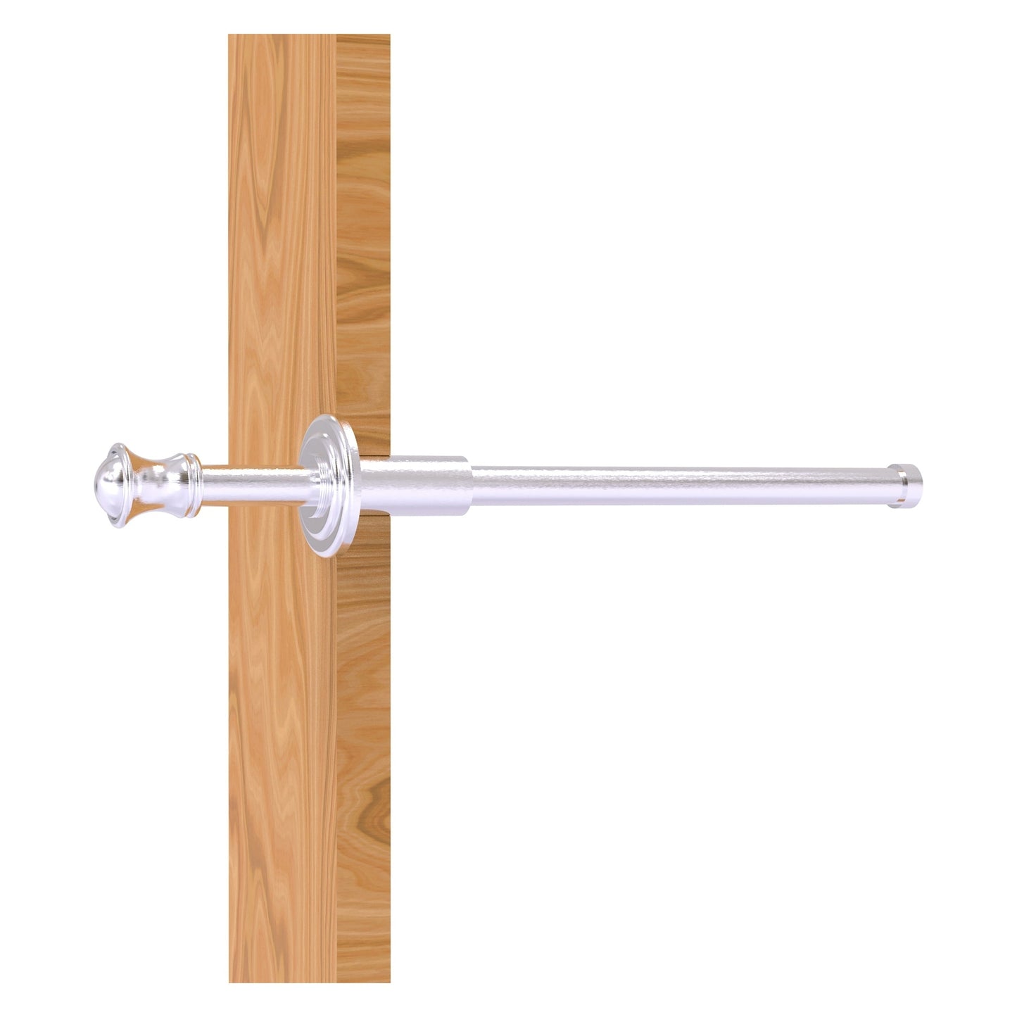 Allied Brass Carolina 9.8" x 1.8" Satin Chrome Solid Brass Retractable Pullout Garment Rod