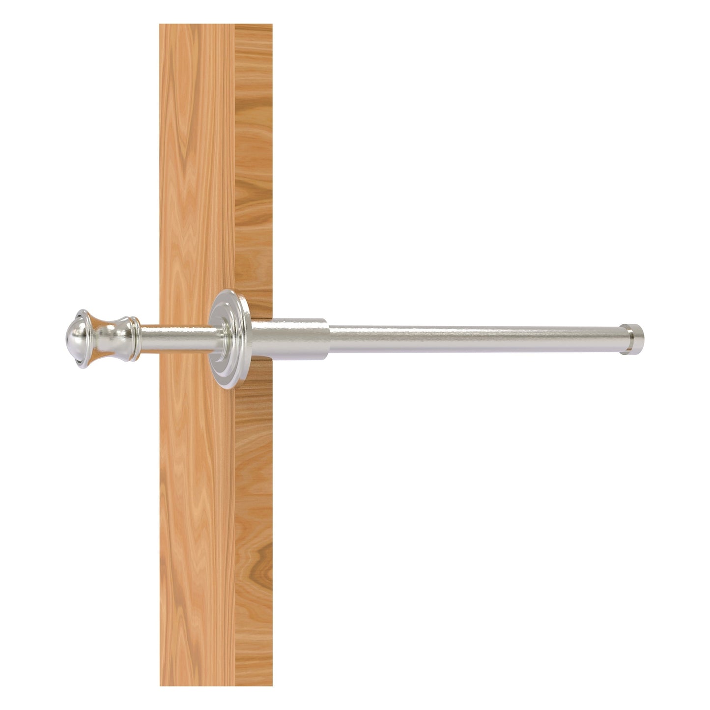 Allied Brass Carolina 9.8" x 1.8" Satin Nickel Solid Brass Retractable Pullout Garment Rod