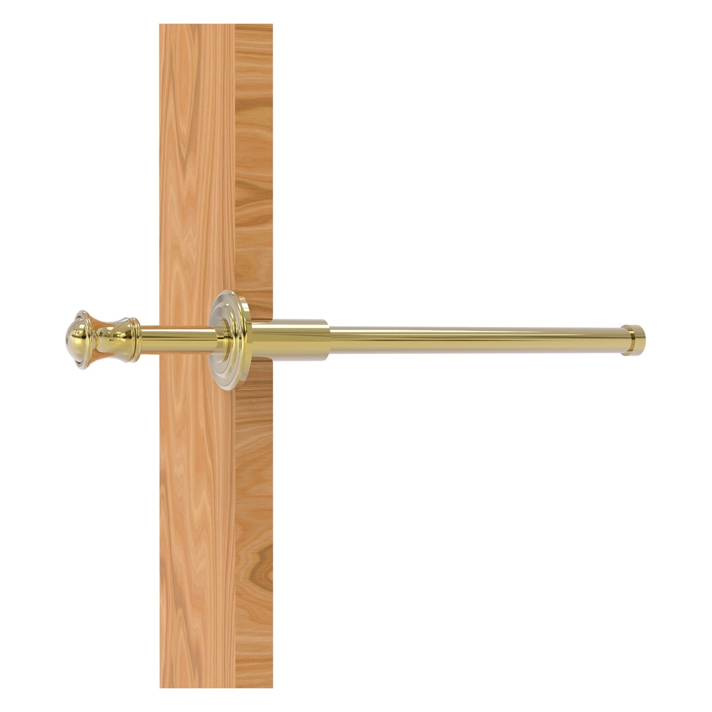 Allied Brass Carolina 9.8" x 1.8" Unlacquered Brass Solid Brass Retractable Pullout Garment Rod