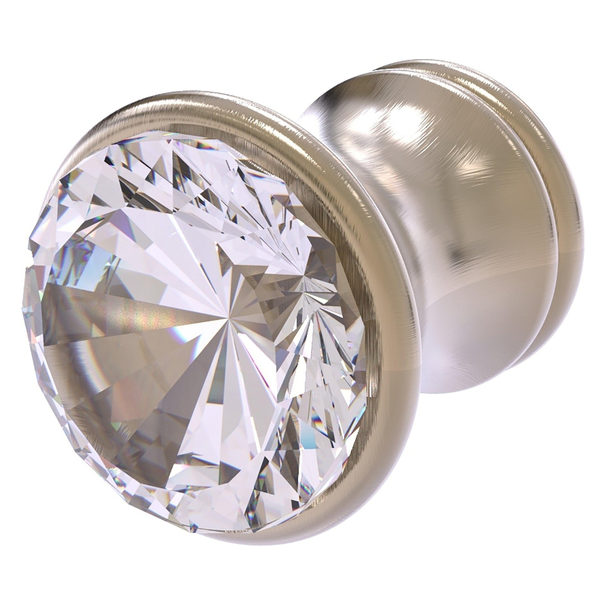 Allied Brass Carolina Crystal 1" x 1.25" Antique Pewter Solid Brass Cabinet Knob