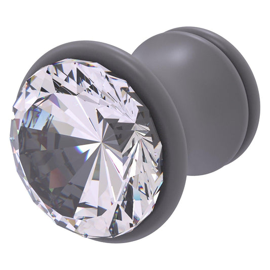 Allied Brass Carolina Crystal 1" x 1.25" Matte Gray Solid Brass Cabinet Knob