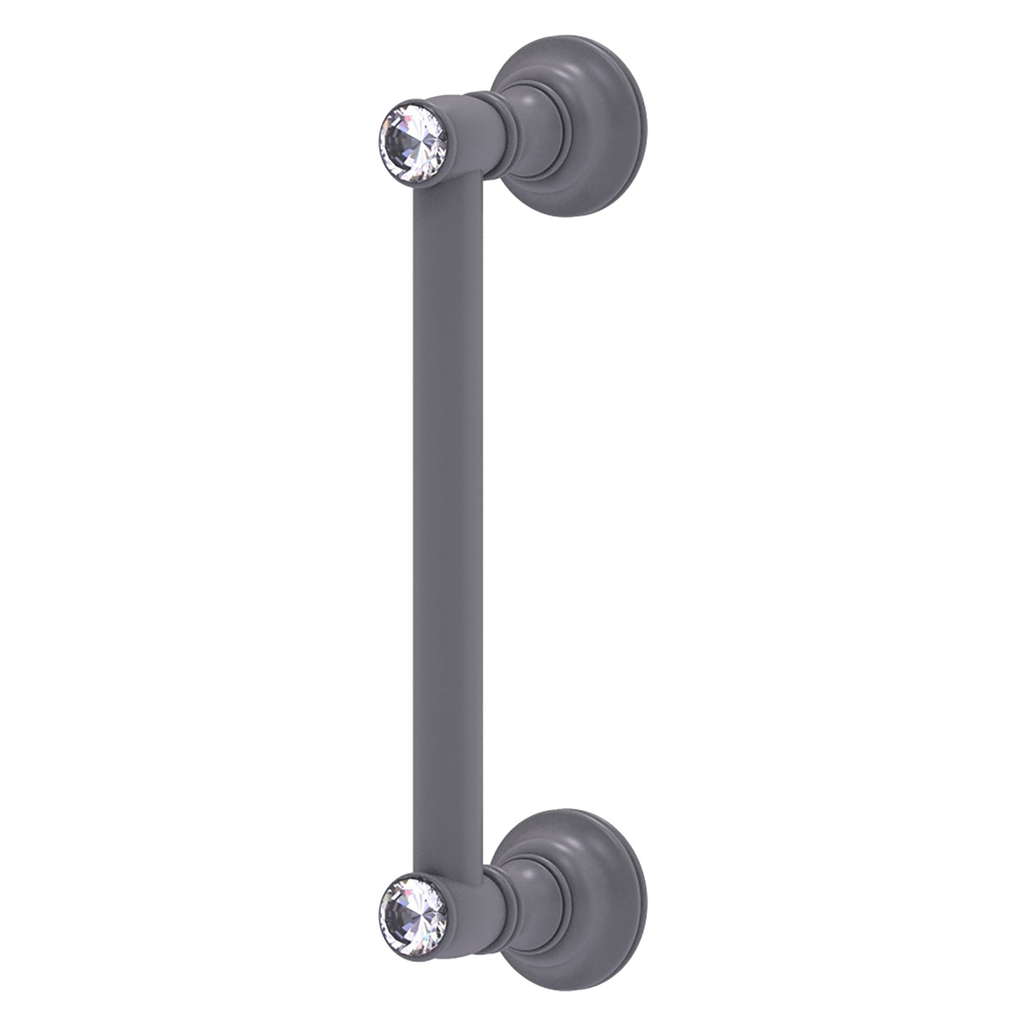 Allied Brass Carolina Crystal 10" x 3.6" Matte Gray Solid Brass Door Pull