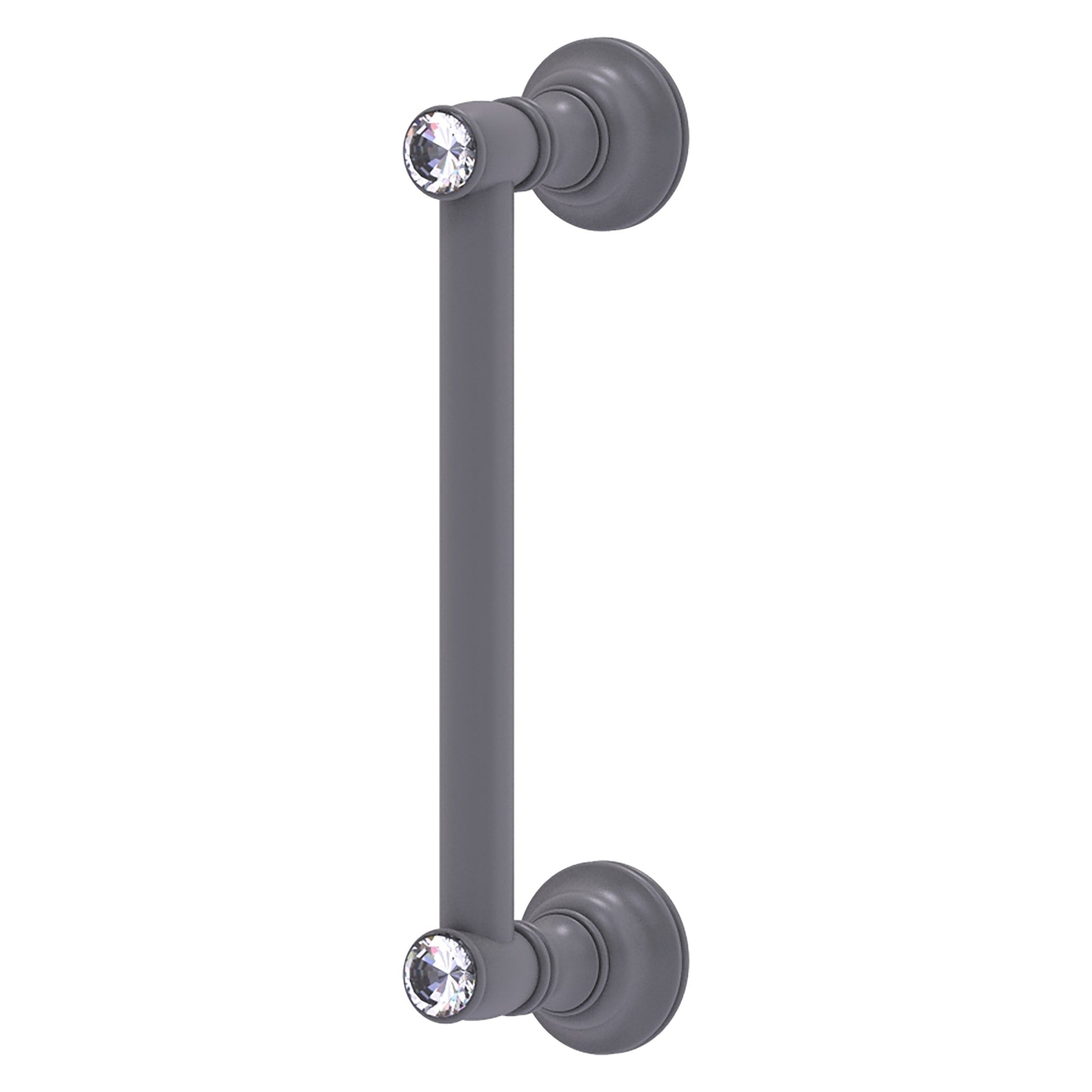 Allied Brass Carolina Crystal 10" x 3.6" Matte Gray Solid Brass Door Pull