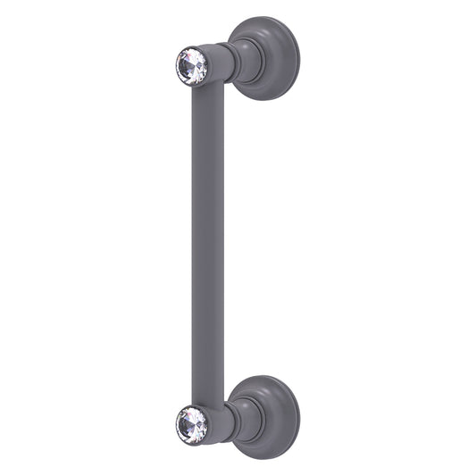 Allied Brass Carolina Crystal 10" x 3.6" Matte Gray Solid Brass Door Pull