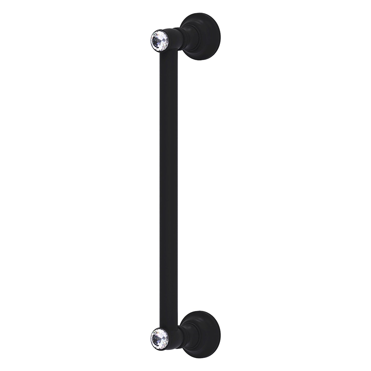 Allied Brass Carolina Crystal 14" x 3.6" Matte Black Solid Brass Door Pull