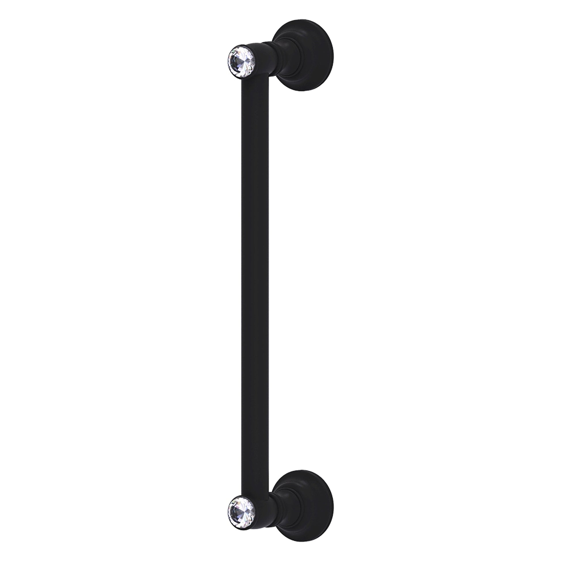 Allied Brass Carolina Crystal 14" x 3.6" Matte Black Solid Brass Door Pull