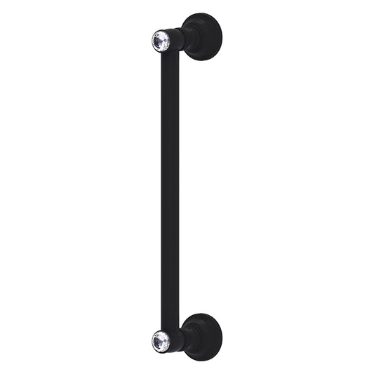 Allied Brass Carolina Crystal 14" x 3.6" Matte Black Solid Brass Door Pull