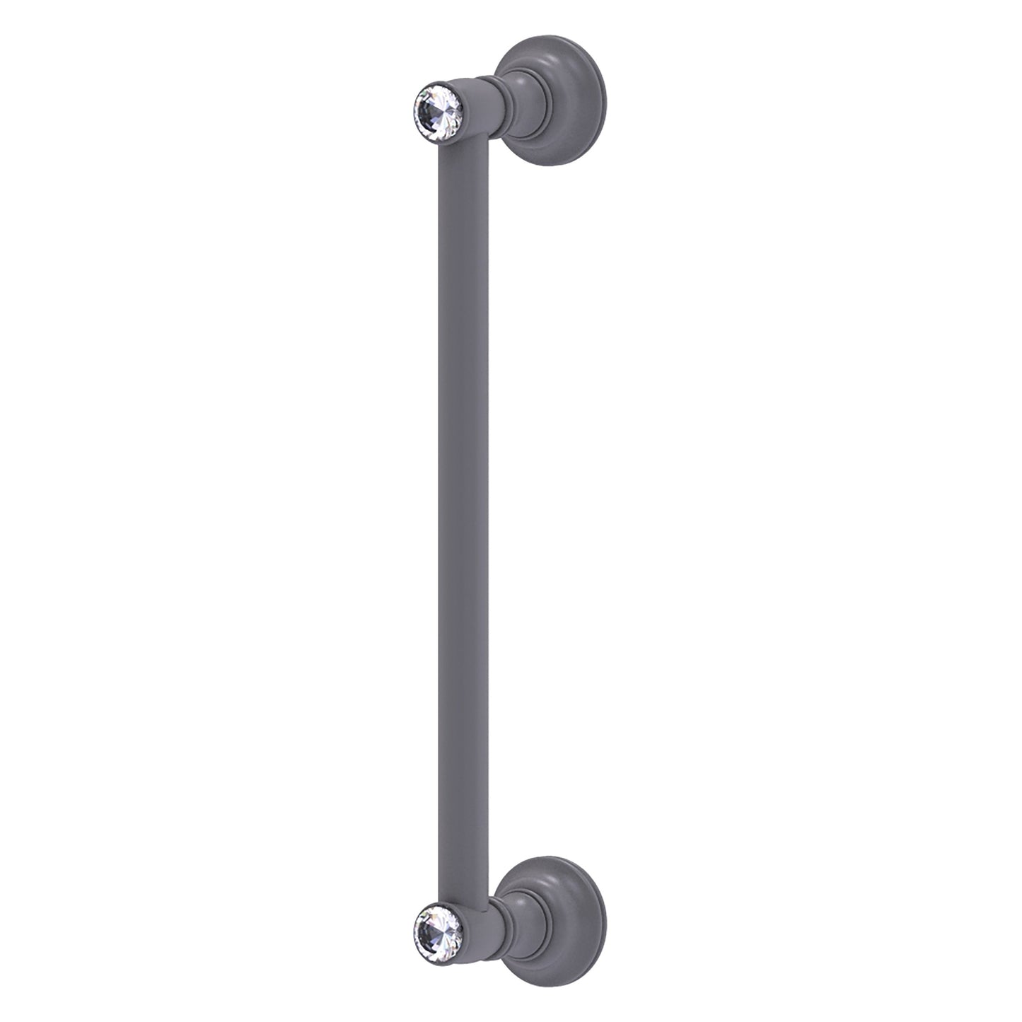 Allied Brass Carolina Crystal 14" x 3.6" Matte Gray Solid Brass Door Pull