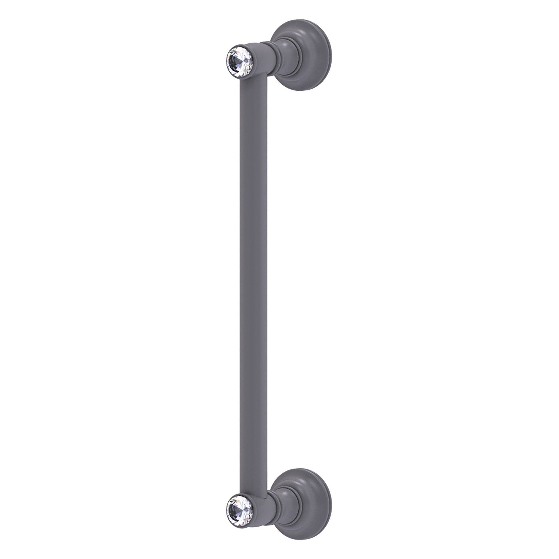 Allied Brass Carolina Crystal 14" x 3.6" Matte Gray Solid Brass Door Pull