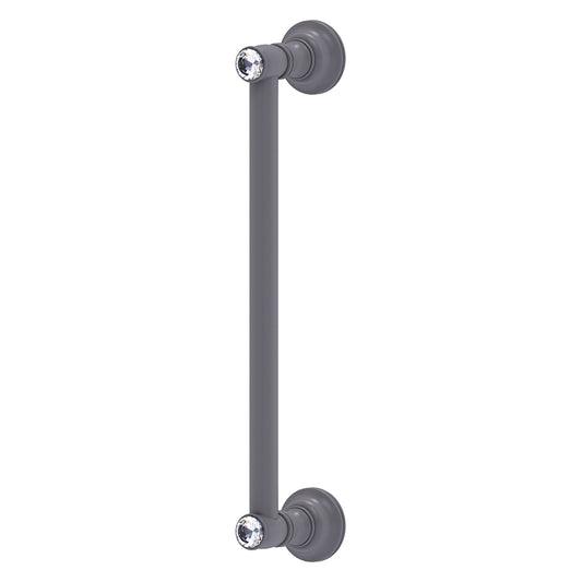 Allied Brass Carolina Crystal 14" x 3.6" Matte Gray Solid Brass Door Pull