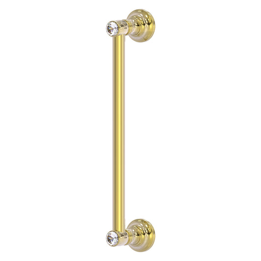 Allied Brass Carolina Crystal 14" x 3.6" Unlacquered Brass Solid Brass Door Pull