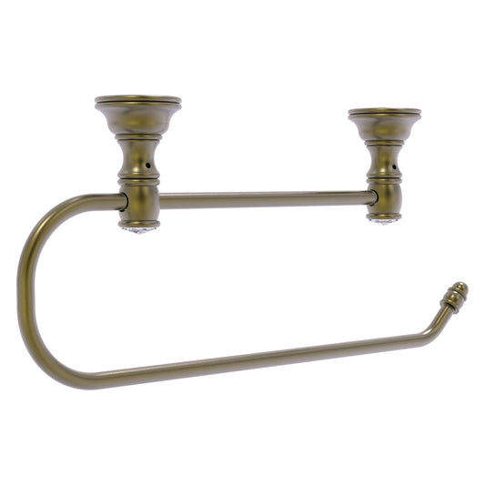 Allied Brass Carolina Crystal 14.2" x 2" Antique Brass Solid Brass Cabinet Paper Towel Holder