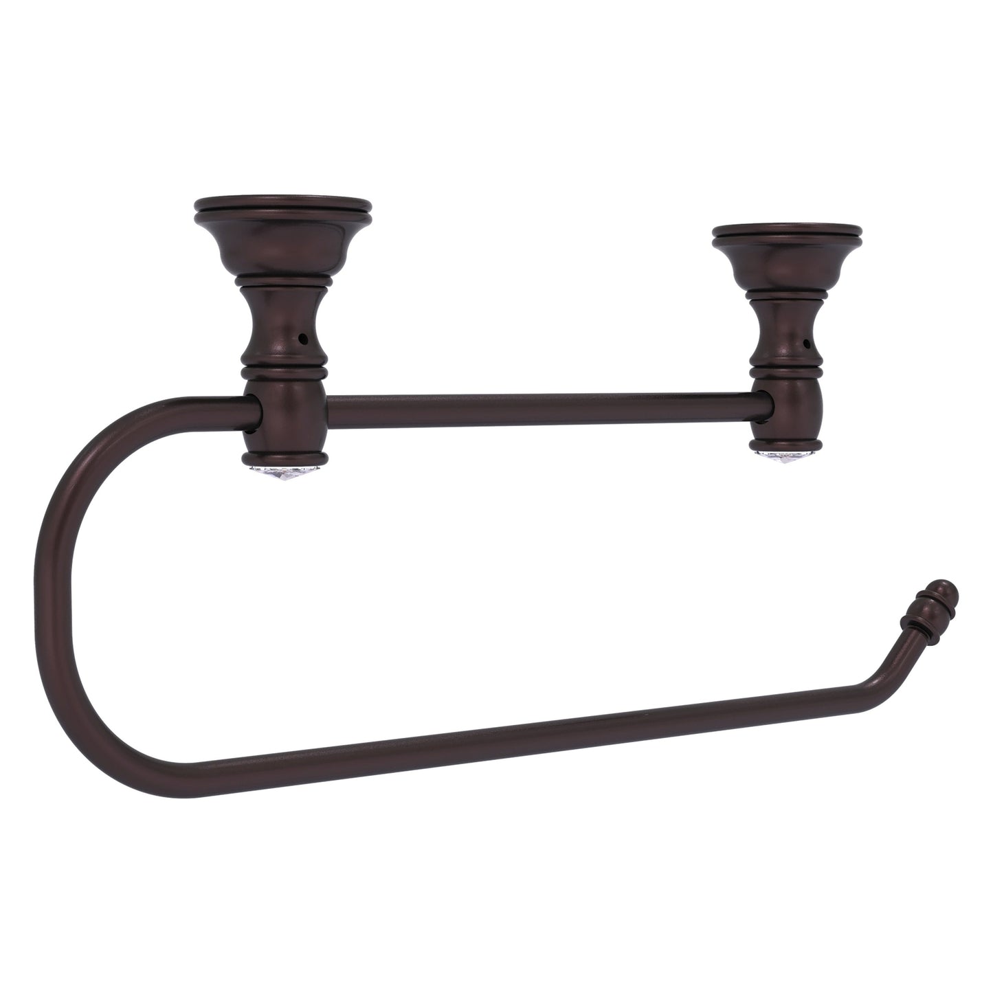 Allied Brass Carolina Crystal 14.2" x 2" Antique Bronze Solid Brass Cabinet Paper Towel Holder