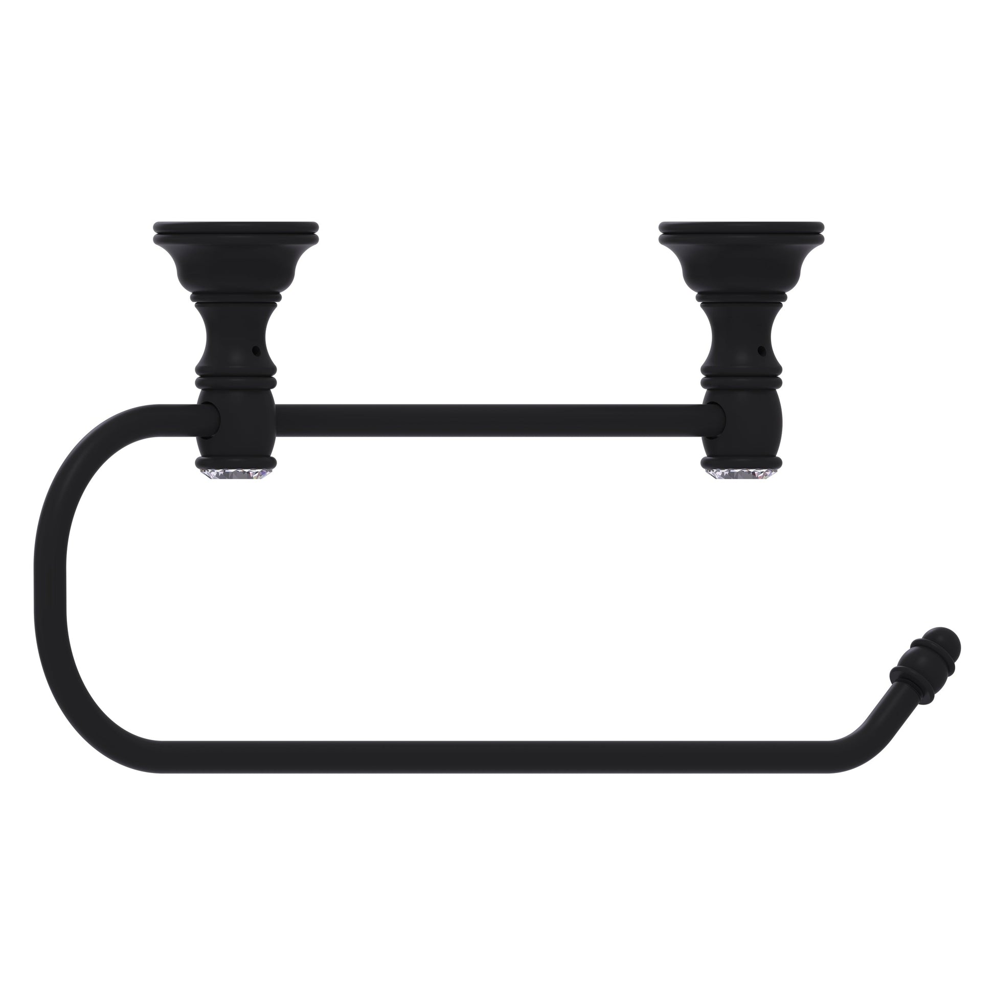Allied Brass Carolina Crystal 14.2" x 2" Matte Black Solid Brass Cabinet Paper Towel Holder