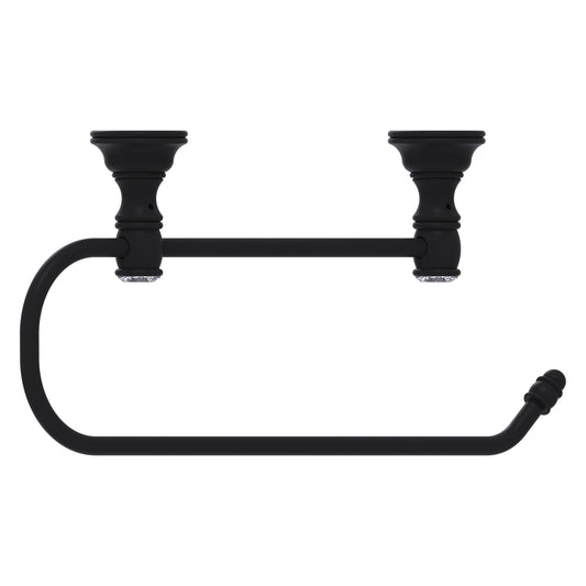 Allied Brass Carolina Crystal 14.2" x 2" Matte Black Solid Brass Cabinet Paper Towel Holder