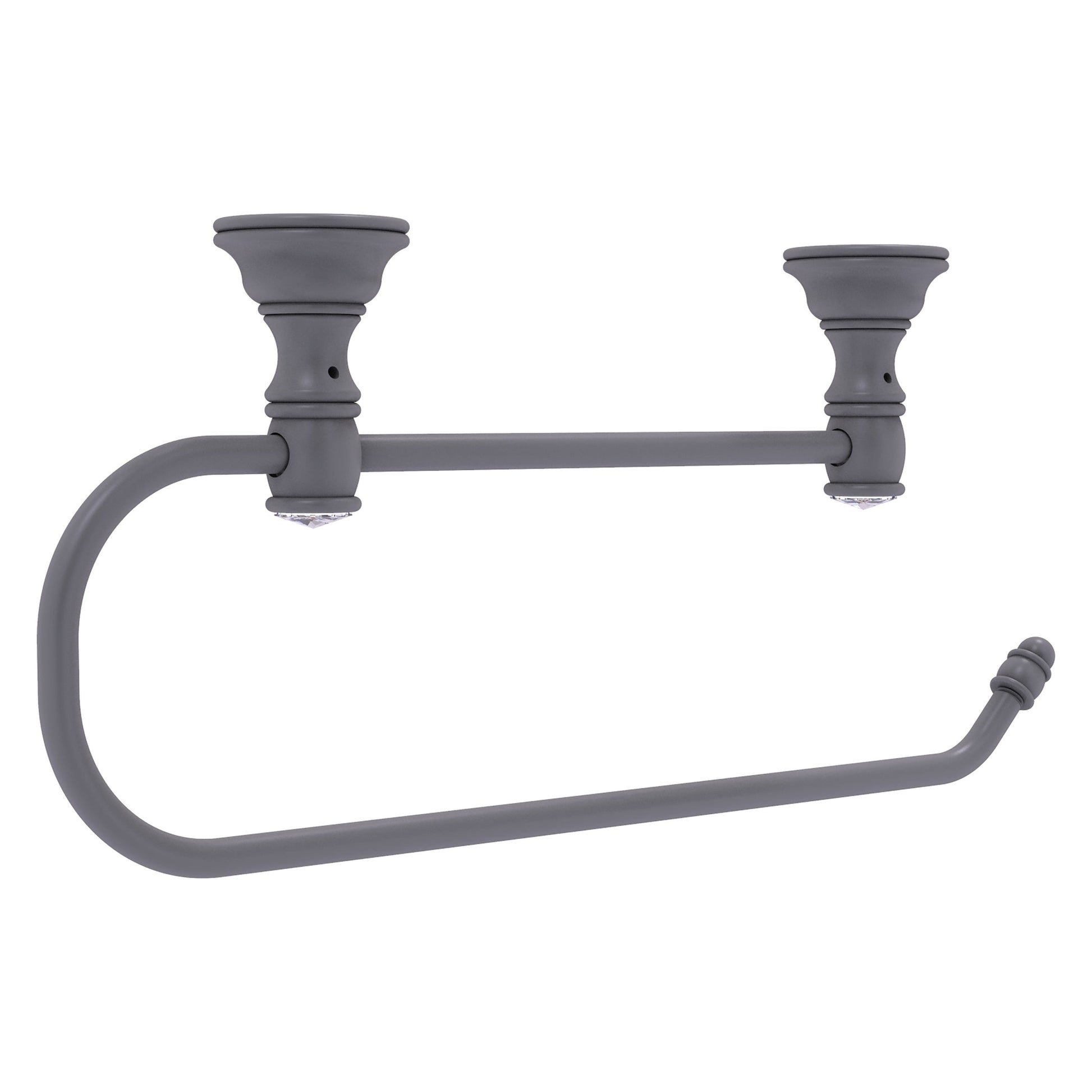 Allied Brass Carolina Crystal 14.2" x 2" Matte Gray Solid Brass Cabinet Paper Towel Holder