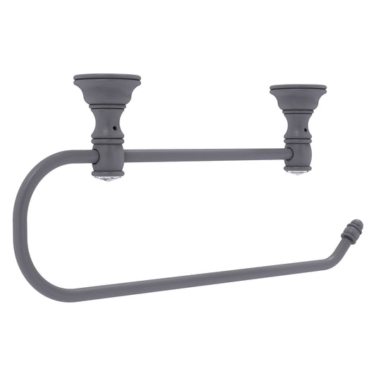 Allied Brass Carolina Crystal 14.2" x 2" Matte Gray Solid Brass Cabinet Paper Towel Holder
