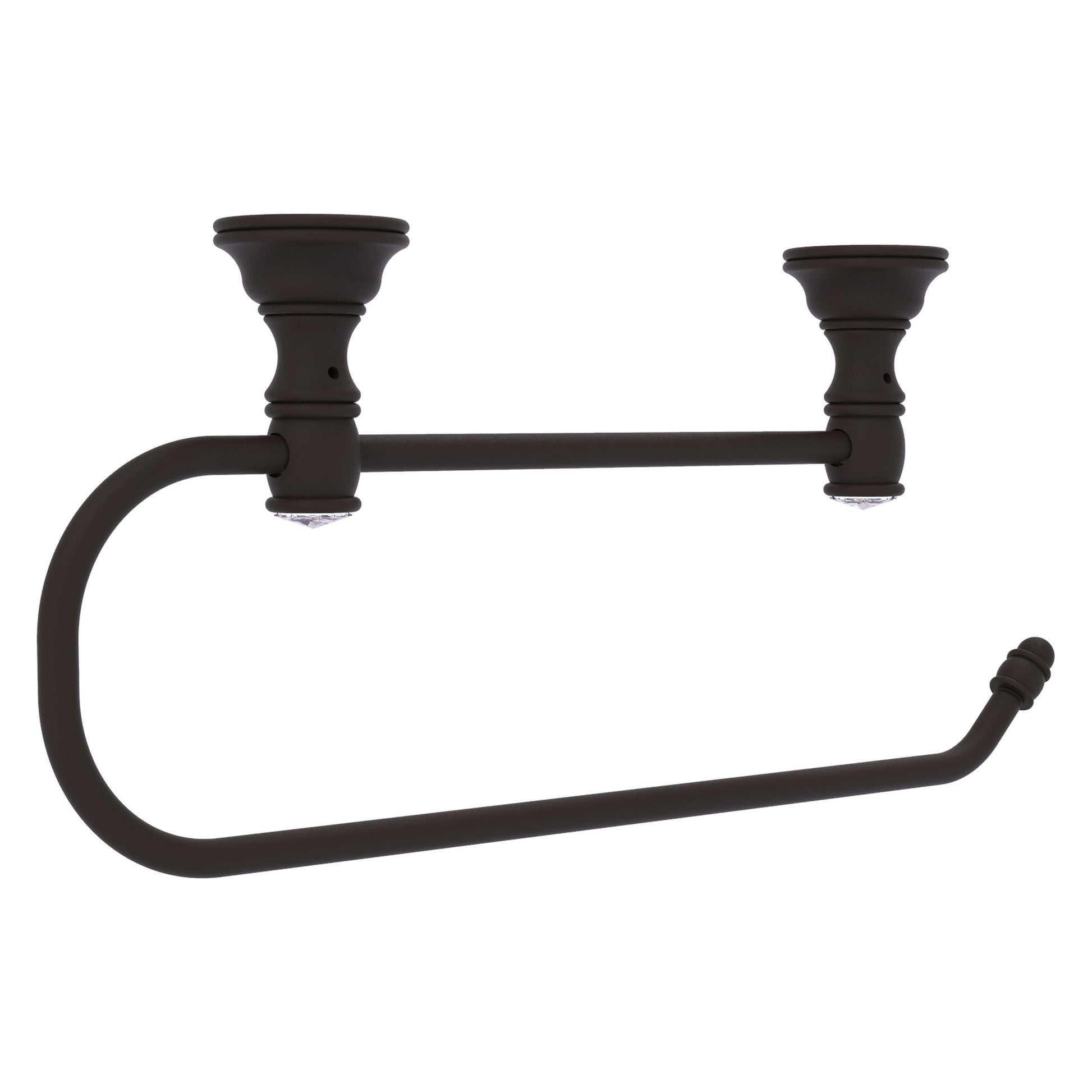 Allied Brass Carolina Crystal 14.2" x 2" Oil Rubbed Bronze Solid Brass Cabinet Paper Towel Holder
