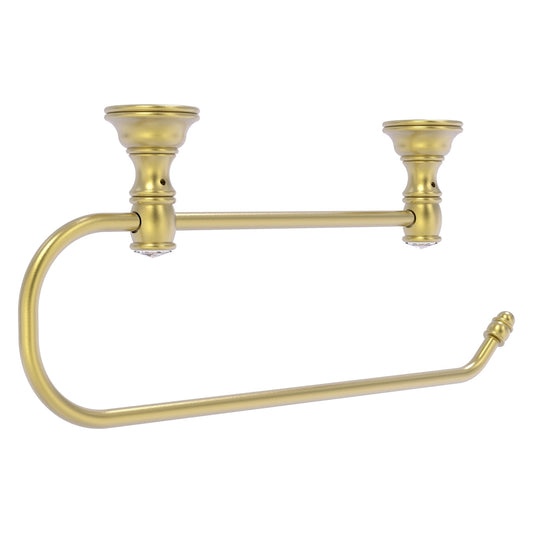 Allied Brass Carolina Crystal 14.2" x 2" Satin Brass Solid Brass Cabinet Paper Towel Holder