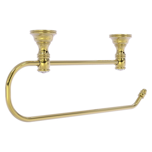 Allied Brass Carolina Crystal 14.2" x 2" Unlacquered Brass Solid Brass Cabinet Paper Towel Holder