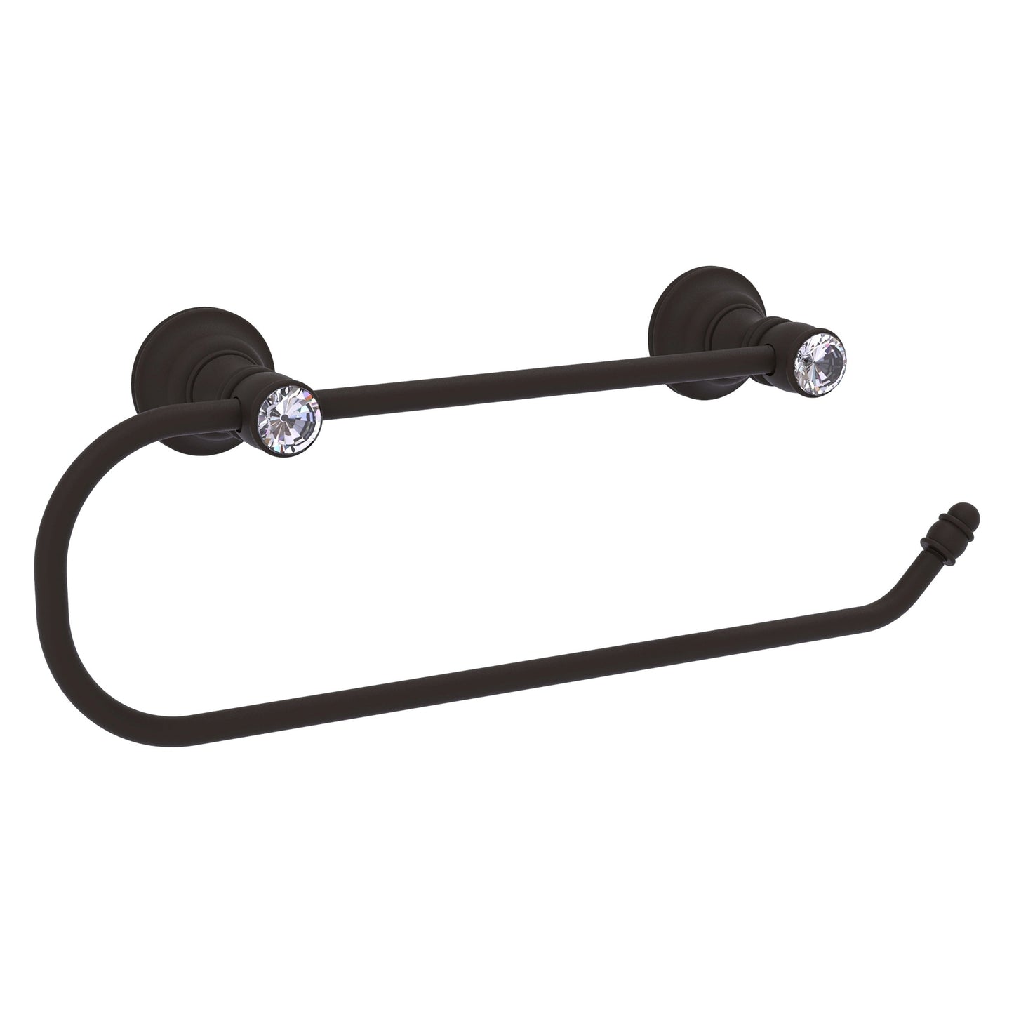 Allied Brass Carolina Crystal 14.2" x 3.3" Oil Rubbed Bronze Solid Brass Wall-Mounted Paper Towel Holder