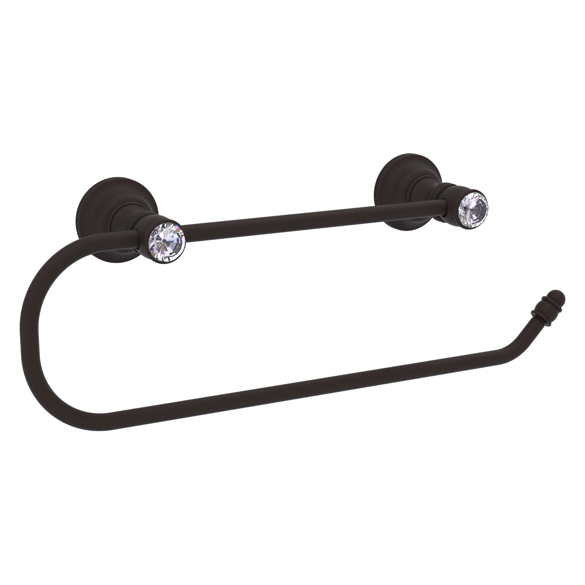 Allied Brass Carolina Crystal 14.2" x 3.3" Oil Rubbed Bronze Solid Brass Wall-Mounted Paper Towel Holder