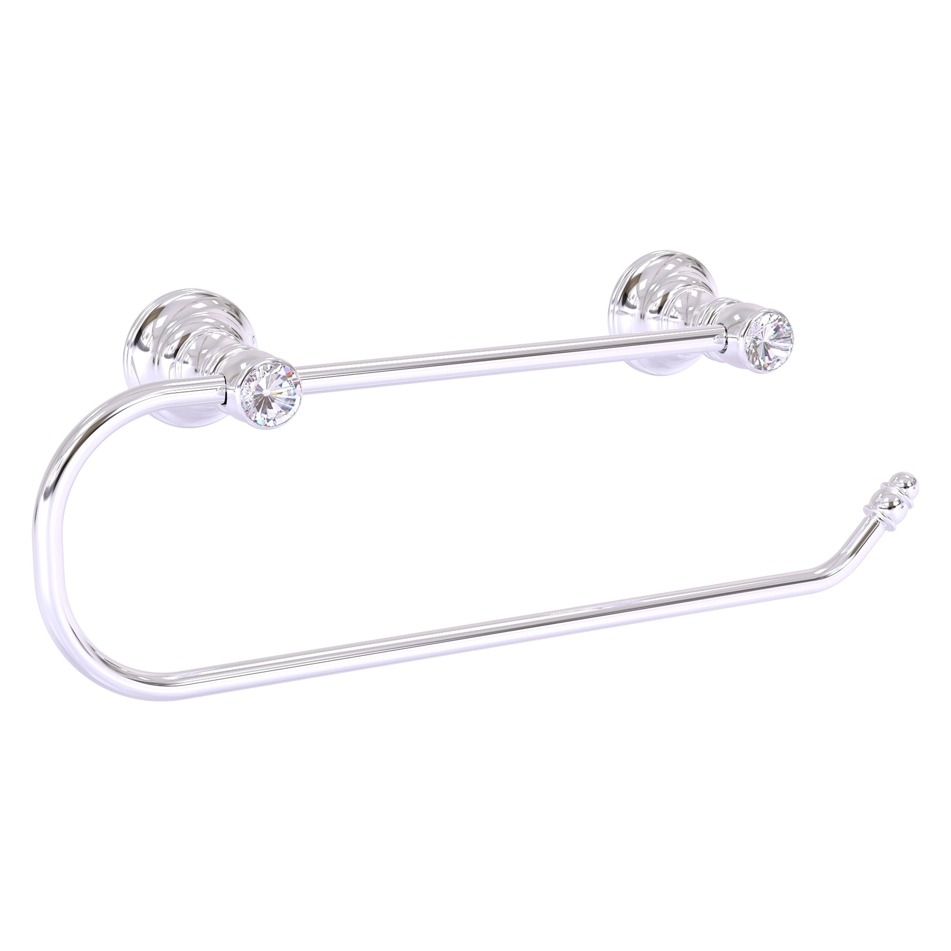 Allied Brass Carolina Crystal 14.2" x 3.3" Polished Chrome Solid Brass Wall-Mounted Paper Towel Holder
