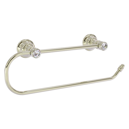 Allied Brass Carolina Crystal 14.2" x 3.3" Polished Nickel Solid Brass Wall-Mounted Paper Towel Holder