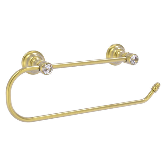 Allied Brass Carolina Crystal 14.2" x 3.3" Satin Brass Solid Brass Wall-Mounted Paper Towel Holder