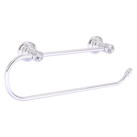 Allied Brass Carolina Crystal 14.2" x 3.3" Satin Chrome Solid Brass Wall-Mounted Paper Towel Holder