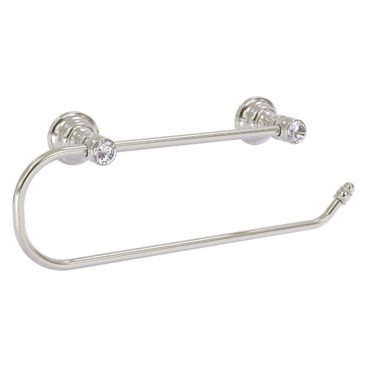 Allied Brass Carolina Crystal 14.2" x 3.3" Satin Nickel Solid Brass Wall-Mounted Paper Towel Holder