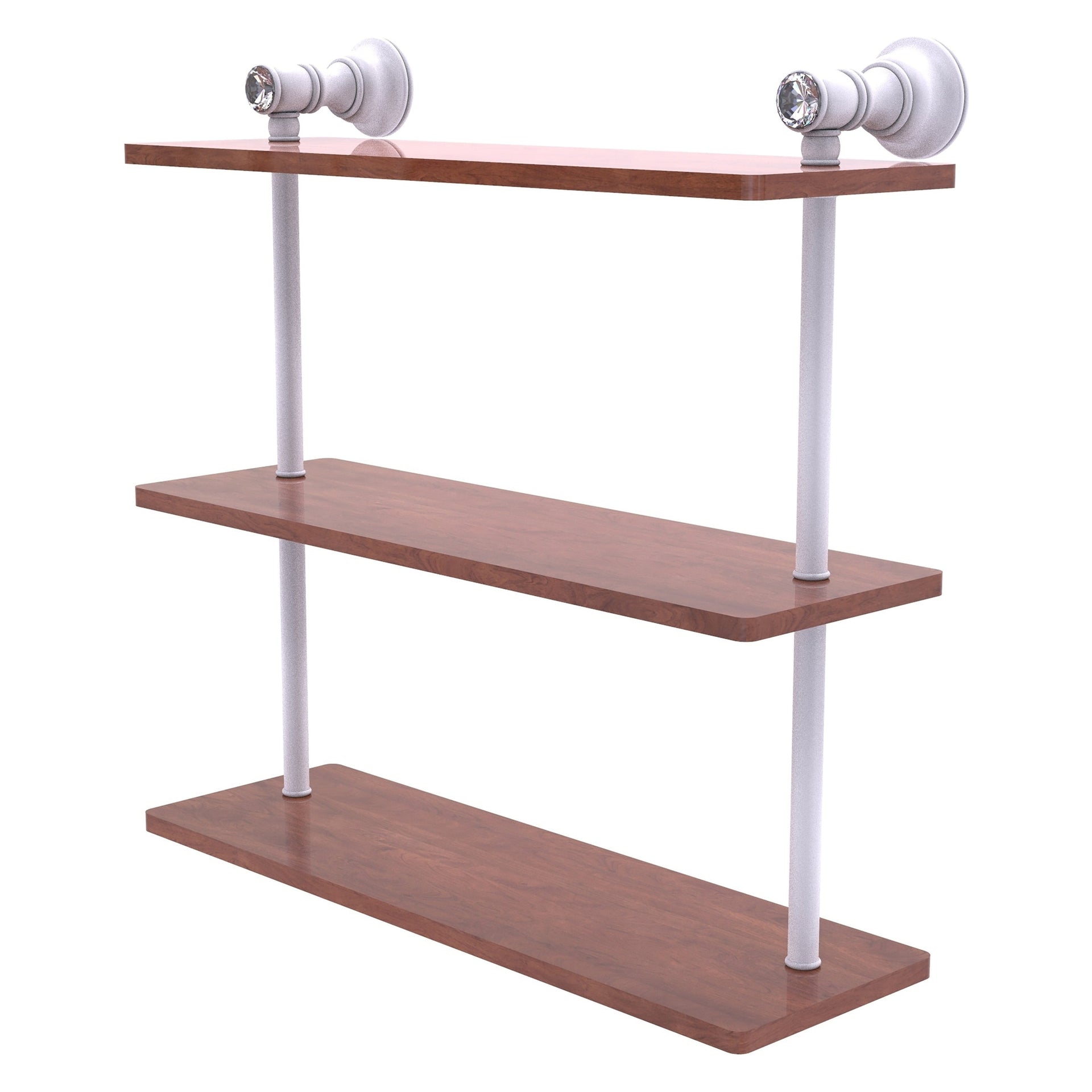 Que New Collection Horizontal Reserve 3 Roll Toilet Paper Holder with Wood Shelf - Matte White - Allied Brass