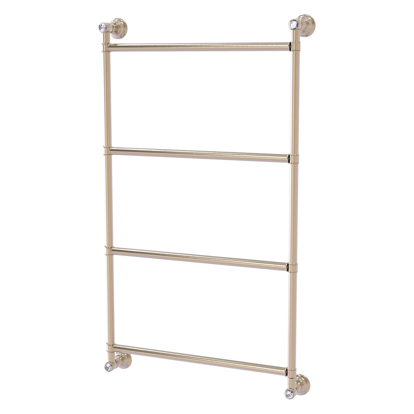 Allied Brass Carolina Crystal 18" x 3.3" Antique Pewter Solid Brass 4 Tiers Ladder Towel Bar