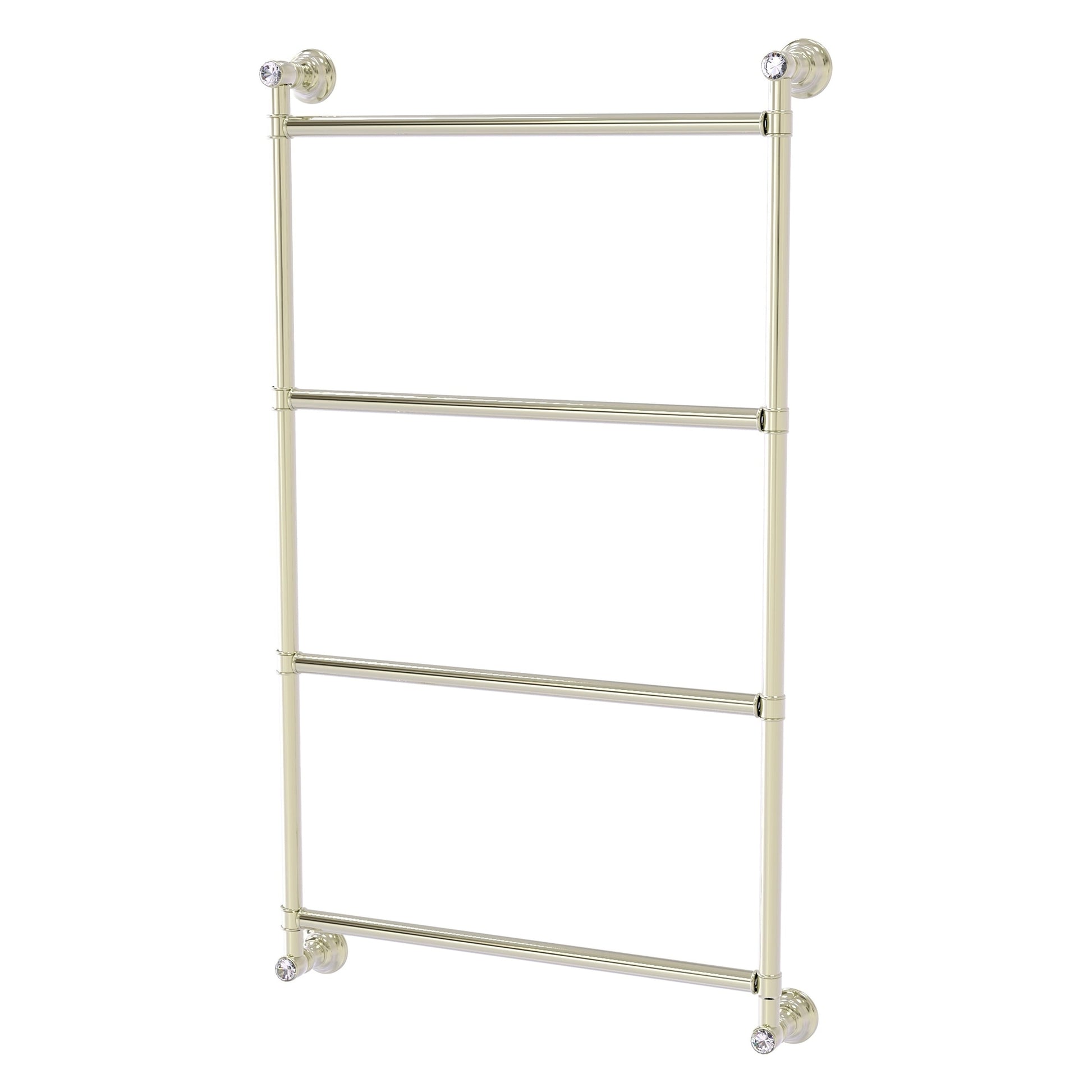 Allied Brass Carolina Crystal 18" x 3.3" Polished Nickel Solid Brass 4 Tiers Ladder Towel Bar