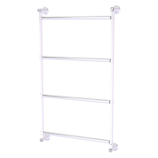 Allied Brass Carolina Crystal 18" x 3.3" Satin Chrome Solid Brass 4 Tiers Ladder Towel Bar