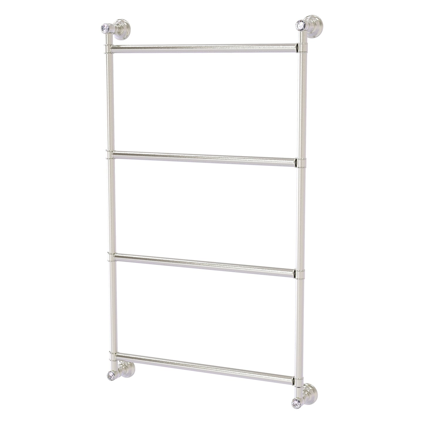 Allied Brass Carolina Crystal 18" x 3.3" Satin Nickel Solid Brass 4 Tiers Ladder Towel Bar