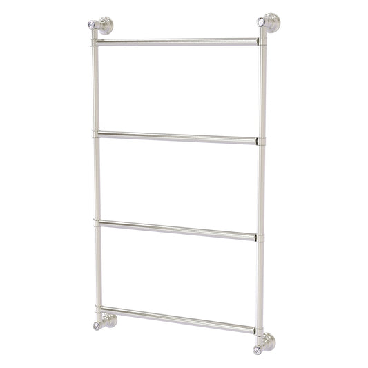 Allied Brass Carolina Crystal 18" x 3.3" Satin Nickel Solid Brass 4 Tiers Ladder Towel Bar