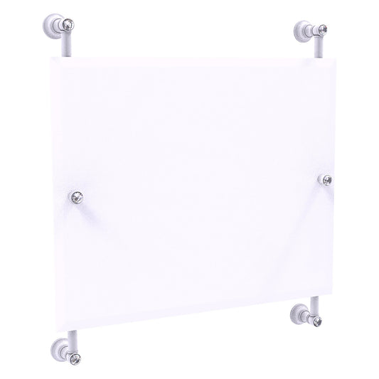 Allied Brass Carolina Crystal 26" x 4.4" Matte White Solid Brass Rectangular Frameless Rail-Mounted Mirror