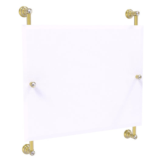 Allied Brass Carolina Crystal 26" x 4.4" Satin Brass Solid Brass Rectangular Frameless Rail-Mounted Mirror