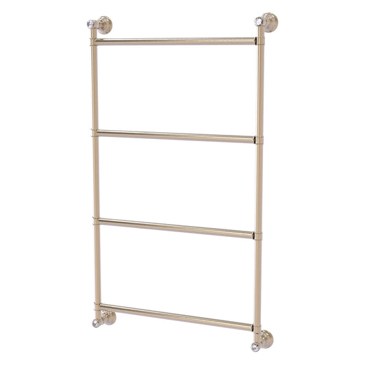 Allied Brass Carolina Crystal 30" x 3.3" Antique Pewter Solid Brass 4 Tiers Ladder Towel Bar
