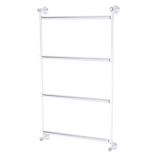 Allied Brass Carolina Crystal 30" x 3.3" Polished Chrome Solid Brass 4 Tiers Ladder Towel Bar