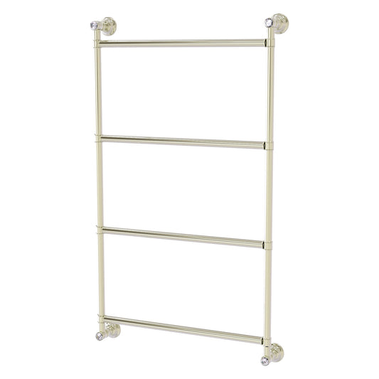 Allied Brass Carolina Crystal 30" x 3.3" Polished Nickel Solid Brass 4 Tiers Ladder Towel Bar