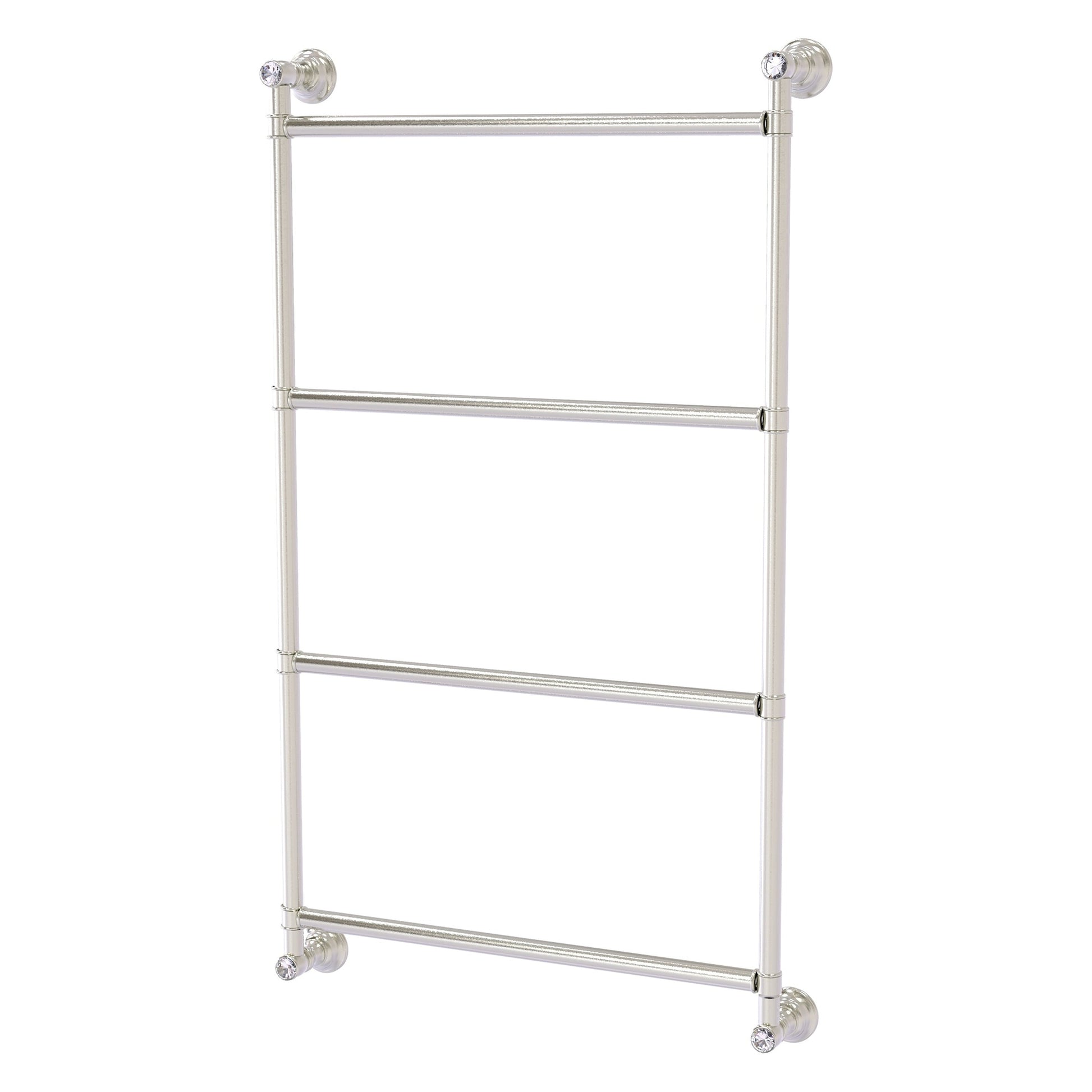 Allied Brass Carolina Crystal 30" x 3.3" Satin Nickel Solid Brass 4 Tiers Ladder Towel Bar