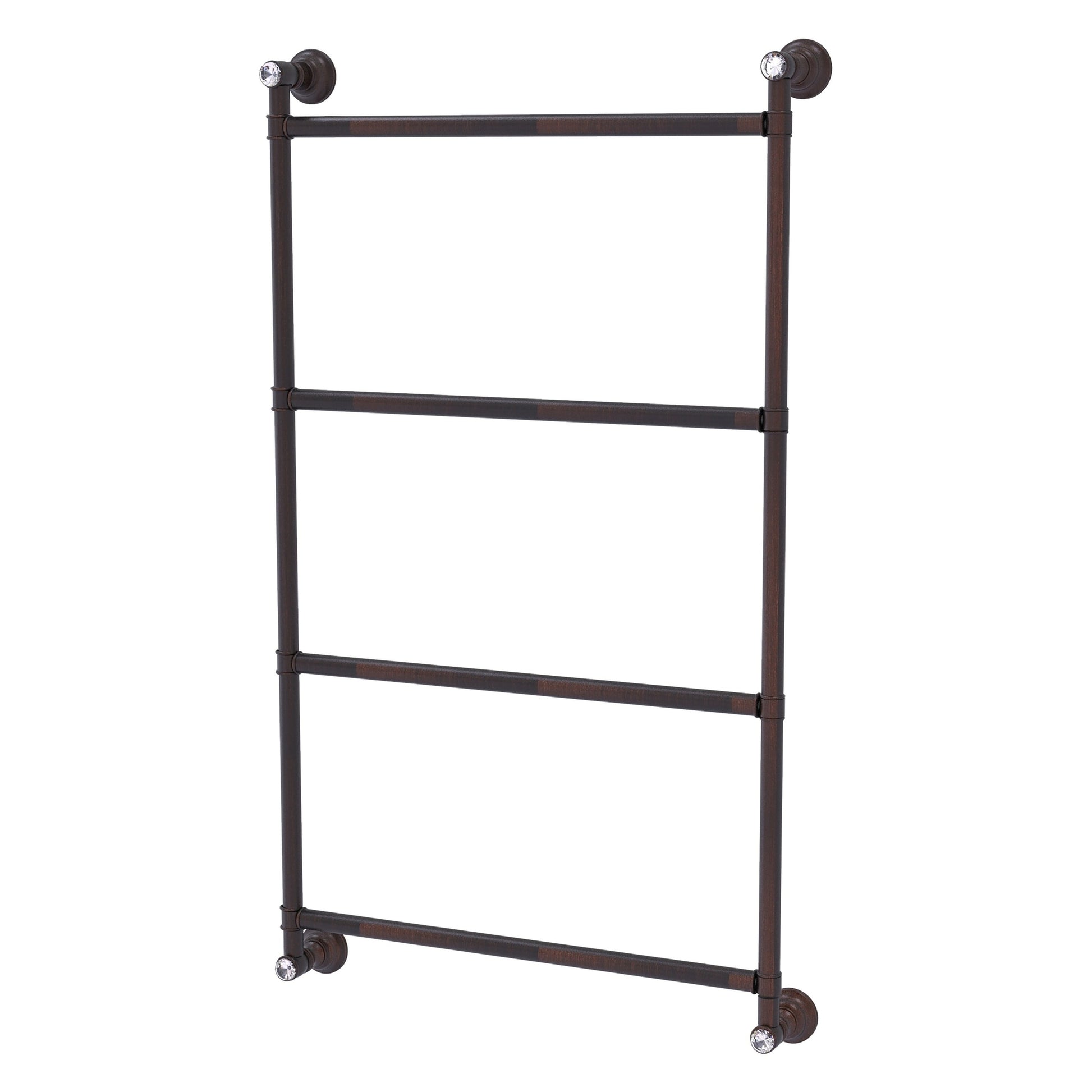 Allied Brass Carolina Crystal 30" x 3.3" Venetian Bronze Solid Brass 4 Tiers Ladder Towel Bar