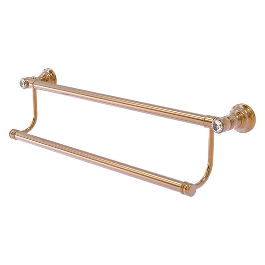 Allied Brass Carolina Crystal 30" x 5.2" Brushed Bronze Solid Brass Double Towel Bar