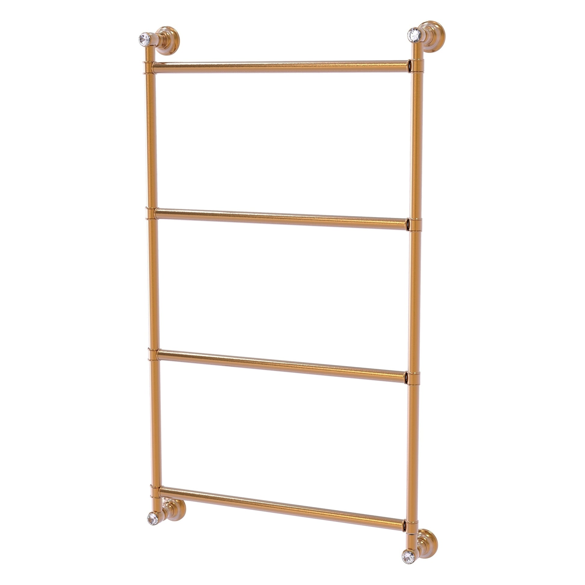 Allied Brass Carolina Crystal 36" x 3.3" Brushed Bronze Solid Brass 4 Tiers Ladder Towel Bar