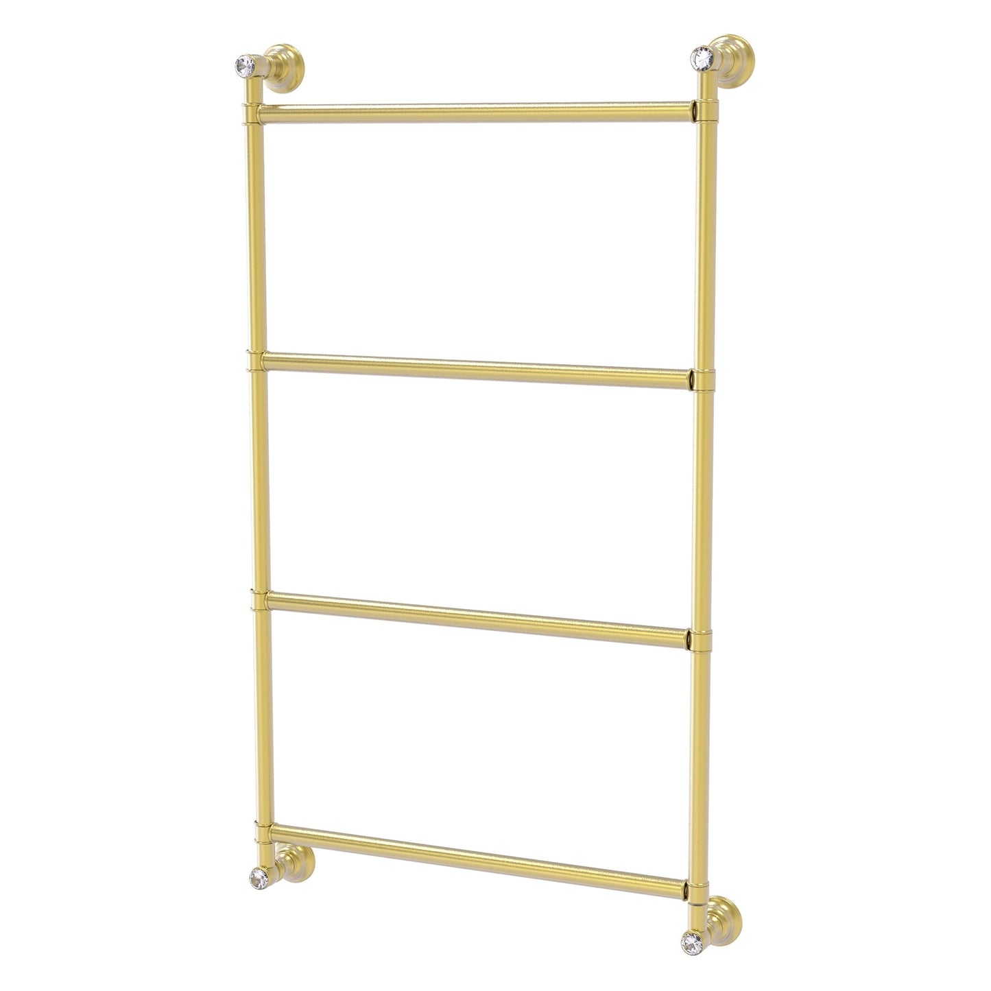 Allied Brass Carolina Crystal 36" x 3.3" Satin Brass Solid Brass 4 Tiers Ladder Towel Bar
