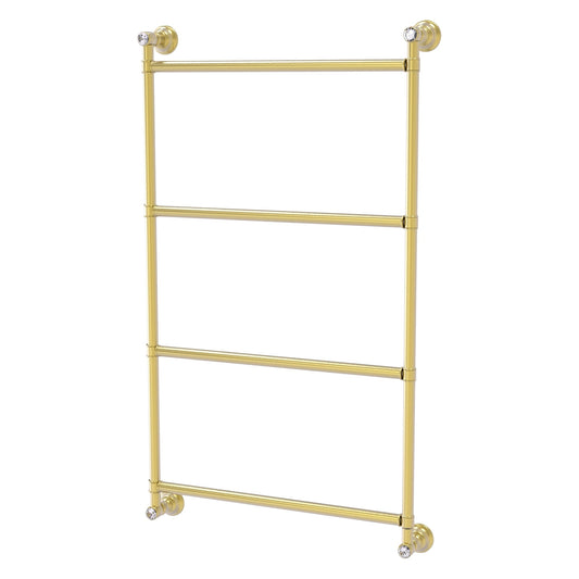 Allied Brass Carolina Crystal 36" x 3.3" Satin Brass Solid Brass 4 Tiers Ladder Towel Bar