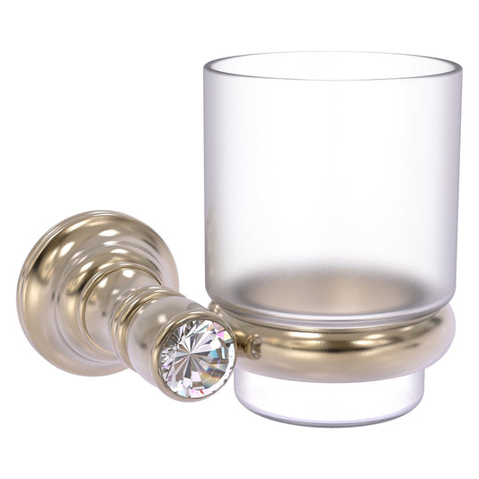 Allied Brass Carolina Crystal 4.3" x 4" Antique Pewter Solid Brass Wall-Mounted Tumbler Holder