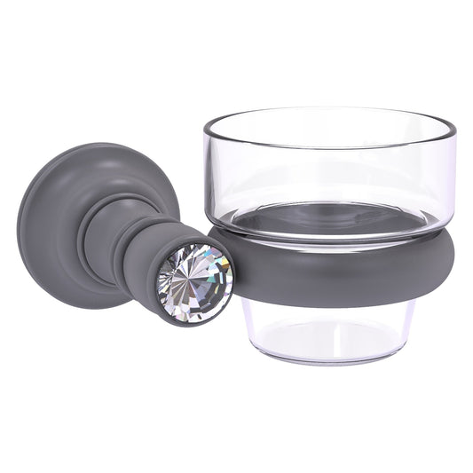 Allied Brass Carolina Crystal 4.3" x 4" Matte Gray Solid Brass Wall-Mounted Votive Candle Holder